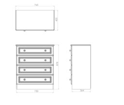 Vittoria Ready Assembled Matt White No Effect 4 Drawer Midi Chest (H)885mm (W)580mm (D)415mm - thumbnail 4