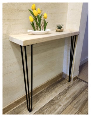 Moderix Rustic Console Table 145mm Hairpin 3R 860mm Unprimed Length Of 70Cm - image 1