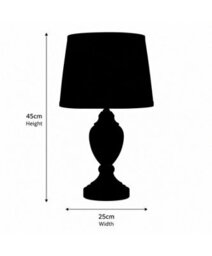 Lighting Supermarket Malham Small Touch Control Table Lamp With Ivory Pleated Shade - Green & Antique Brass - thumbnail 4