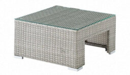 Home Detail Rattan Garden Daybed Lounge Set With Canopy & Coffee Table, Grey - thumbnail 5