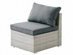 Home Detail Rattan Garden Daybed Lounge Set With Canopy & Coffee Table, Grey - thumbnail 4