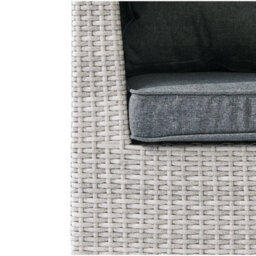 Home Detail Rattan Garden Daybed Lounge Set With Canopy & Coffee Table, Grey - thumbnail 6