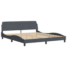 Berkfield Bed Frame Without Mattress Dark Grey 180X200 Cm Super King Velvet - thumbnail 3
