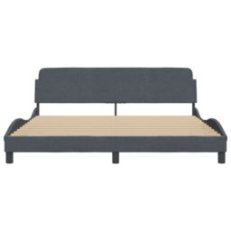 Berkfield Bed Frame Without Mattress Dark Grey 180X200 Cm Super King Velvet - thumbnail 4