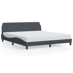 Berkfield Bed Frame Without Mattress Dark Grey 180X200 Cm Super King Velvet - thumbnail 2