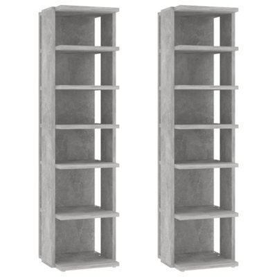 Berkfield Elegant Shoe Cabinets 2 Pcs Concrete Grey 27.5X27X102 Cm - image 1