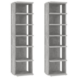 Berkfield Elegant Shoe Cabinets 2 Pcs Concrete Grey 27.5X27X102 Cm - thumbnail 1