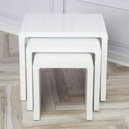 Nest Tables Set Of 3 White Side End Living Room Furniture Nesting - thumbnail 3