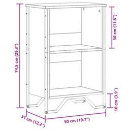 Berkfield Bookcase Brown Oak 50X31X74.5 Cm Engineered Wood - thumbnail 9