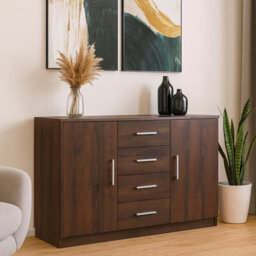 Bono Bo 01 K2D4Sz Monastery Oak Chest Of Drawers 2 Doors And 4 Drawers Modern Laminated Storage Unit With Durable Abs Edging - thumbnail 1