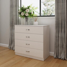 Fwstyle Promo White 4 Drawer Chest Of Drawers (H) 72Cm (W) 75Cm (D) 36Cm