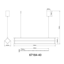 Luminosa Lighting Luminosa Kayson 104Cm Pendant Ceiling Light Matt Black Led 3000K - thumbnail 7