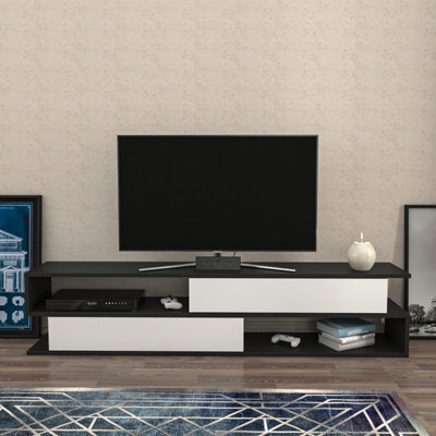 Decorotika Cortez Tv Stand Tv Unit For Tv's Up To 72 Inch Anthracite And White - image 1