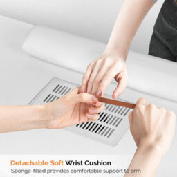 Darphe White Mobile Manicure Table With Dust Collector, 120 W X 45 D X 76.5 H (Cm) - thumbnail 6