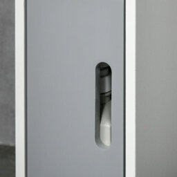 Kleankin Freestanding Tall Bathroom Cabinet W/ Open Shelves 3 Cupboards, Grey - thumbnail 9