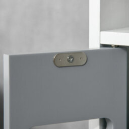 Kleankin Freestanding Tall Bathroom Cabinet W/ Open Shelves 3 Cupboards, Grey - thumbnail 8