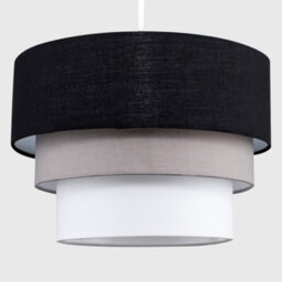 Valuelights Aztec Pair Of 3 Tier Black Fabric Ceiling Light Shades (D)30Cm - thumbnail 2