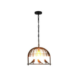 Ledsone Industrial Pendant Light Hanging Bird Cage Pendant Lights E27 Base Vintage Adjustable Pendant Lamp Black - thumbnail 7
