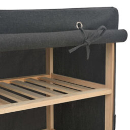 Berkfield Shoe Cabinet With Cover Grey 79X40X80 Cm Fabric - thumbnail 5