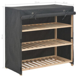 Berkfield Shoe Cabinet With Cover Grey 79X40X80 Cm Fabric - thumbnail 6