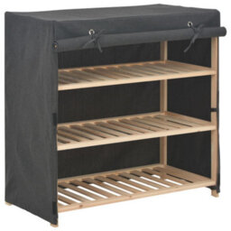 Berkfield Shoe Cabinet With Cover Grey 79X40X80 Cm Fabric - thumbnail 1