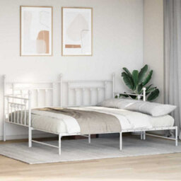 Walplus Daybed Frame With Headboard White 90 X 200 Cm Steel - thumbnail 4