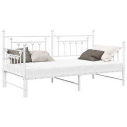 Walplus Daybed Frame With Headboard White 90 X 200 Cm Steel - thumbnail 3
