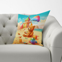 Warren Reed Designer Donkey On A Beach Holiday Cushions 60Cm X 60Cm - thumbnail 2