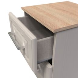 Sevilla Ready Assembled Matt Beige Light Oak Effect 2 Drawer Bedside Chest (H)505mm (W)395mm (D)415mm - thumbnail 6