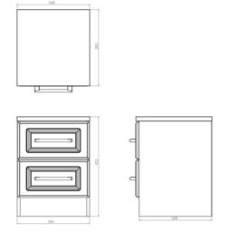 Sevilla Ready Assembled Matt Beige Light Oak Effect 2 Drawer Bedside Chest (H)505mm (W)395mm (D)415mm - thumbnail 4