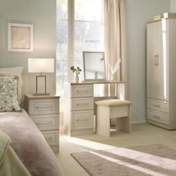 Sevilla Ready Assembled Matt Beige Light Oak Effect 2 Drawer Bedside Chest (H)505mm (W)395mm (D)415mm - thumbnail 3