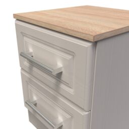 Sevilla Ready Assembled Matt Beige Light Oak Effect 2 Drawer Bedside Chest (H)505mm (W)395mm (D)415mm - thumbnail 5