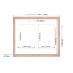12X10 Inch 2 Opening Photo Collage Frame, Display Two 7X5 Inch Photos, Multi Aperture Family Picture Frame, Bronze - thumbnail 4