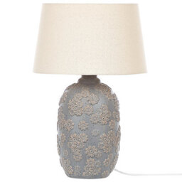 Beliani Grey Beige Ceramic Daisy Table Lamp With Beige Empire Shade 46Cm - thumbnail 3