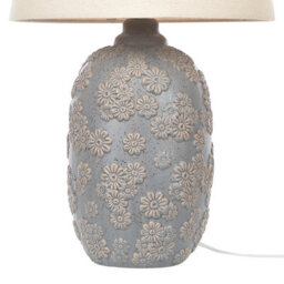 Beliani Grey Beige Ceramic Daisy Table Lamp With Beige Empire Shade 46Cm - thumbnail 5