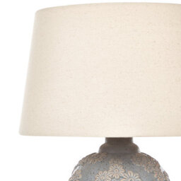 Beliani Grey Beige Ceramic Daisy Table Lamp With Beige Empire Shade 46Cm - thumbnail 4