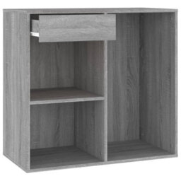 Berkfield Led Dressing Table With Cabinets Grey Sonoma Engineered Wood - thumbnail 9