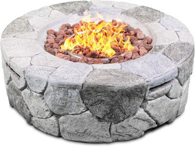 Homeology Fireology Kaluya Grey Lavish Garden Outdoor Fire Pit With Eco-Stone Finish Fully Assembled - image 1