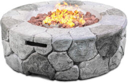 Homeology Fireology Kaluya Grey Lavish Garden Outdoor Fire Pit With Eco-Stone Finish Fully Assembled - thumbnail 3