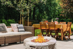 Homeology Fireology Kaluya Grey Lavish Garden Outdoor Fire Pit With Eco-Stone Finish Fully Assembled - thumbnail 2
