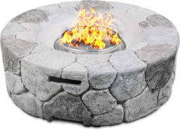 Homeology Fireology Kaluya Grey Lavish Garden Outdoor Fire Pit With Eco-Stone Finish Fully Assembled - thumbnail 7