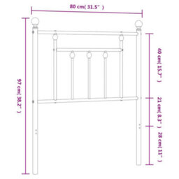 Berkfield Metal Headboard White 75 Cm - thumbnail 7