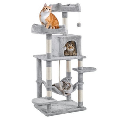 Light Gray 149Cm H Cat Tree, Cat Tower For Indoors Cats W/large Perch&condos - image 1