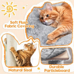 Light Gray 149Cm H Cat Tree, Cat Tower For Indoors Cats W/large Perch&condos - thumbnail 5