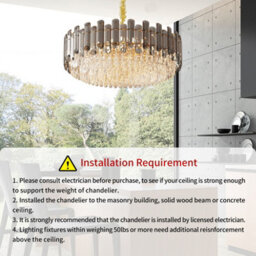 Vrygle Heavy Duty Crystal Ceiling Light 80Cm Round Large Chandelier Hotel Stair Light - thumbnail 7