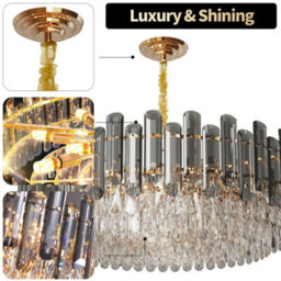 Vrygle Heavy Duty Crystal Ceiling Light 80Cm Round Large Chandelier Hotel Stair Light - thumbnail 9