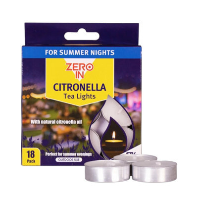 Zero In Stv Citronella Tealight Candles 18-Pack Outdoor Patio & Garden Tealights With Citronella Scent 2-3 Hour Burn - image 1