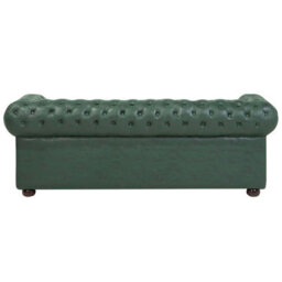 Beliani Sofa 3 Seater Chesterfield Faux Leather Green - thumbnail 5