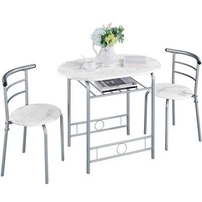 Dining Room Table Set 3 Piece Breakfast Bar Table Set Kitchen Table And 2 Chairs - image 1