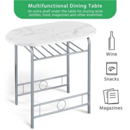 Dining Room Table Set 3 Piece Breakfast Bar Table Set Kitchen Table And 2 Chairs - thumbnail 6